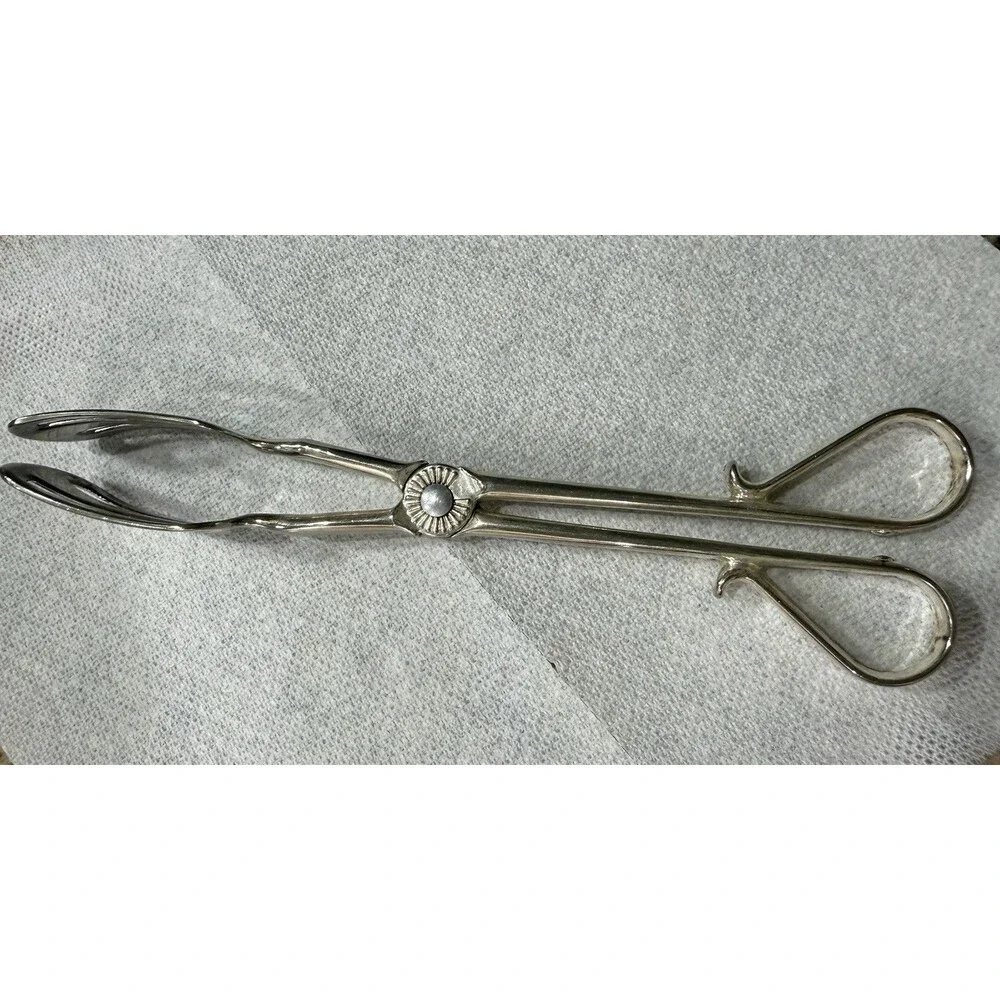 Vintage Silverplate Scissor Serving Tongs Salad Italy Flatware‎ 1pc